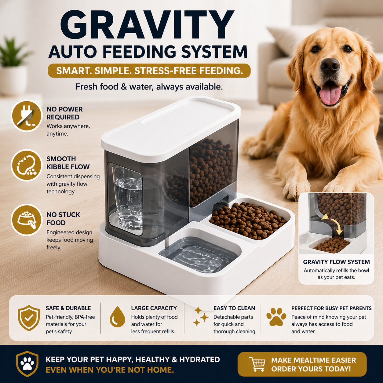 Gravity Auto Feeder & Water Station